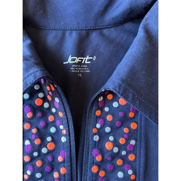 JF Ladies Golf Polo Shirt - Polka Dot Midnight Blue Active Wear Tennis Casual M - Picture 7 of 7